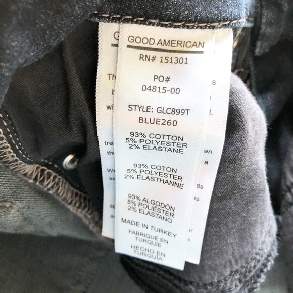 GOOD AMERICAN Good Legs Crop Blue260 Dark Wash Skinny Jeans Womens 26 - Picture 6 of 9